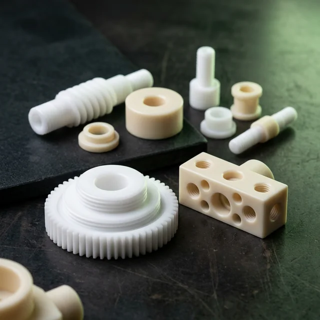 CNC işlenmiş mühendislik plastik parçaları — POM, PA6, HDPE, PTFE plastik CNC üretim