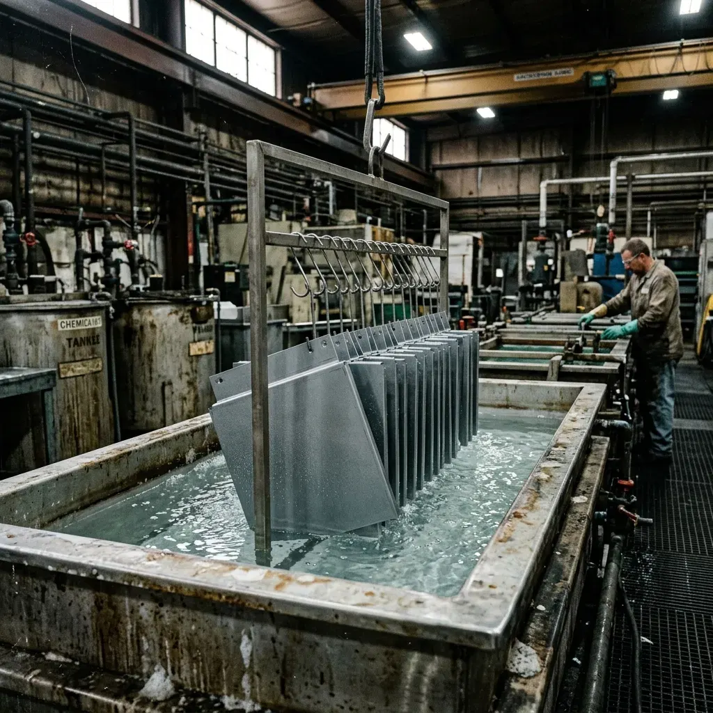 Eloksal (Anodizing) Havuzunda İşlem Gören Alüminyum Parçalar